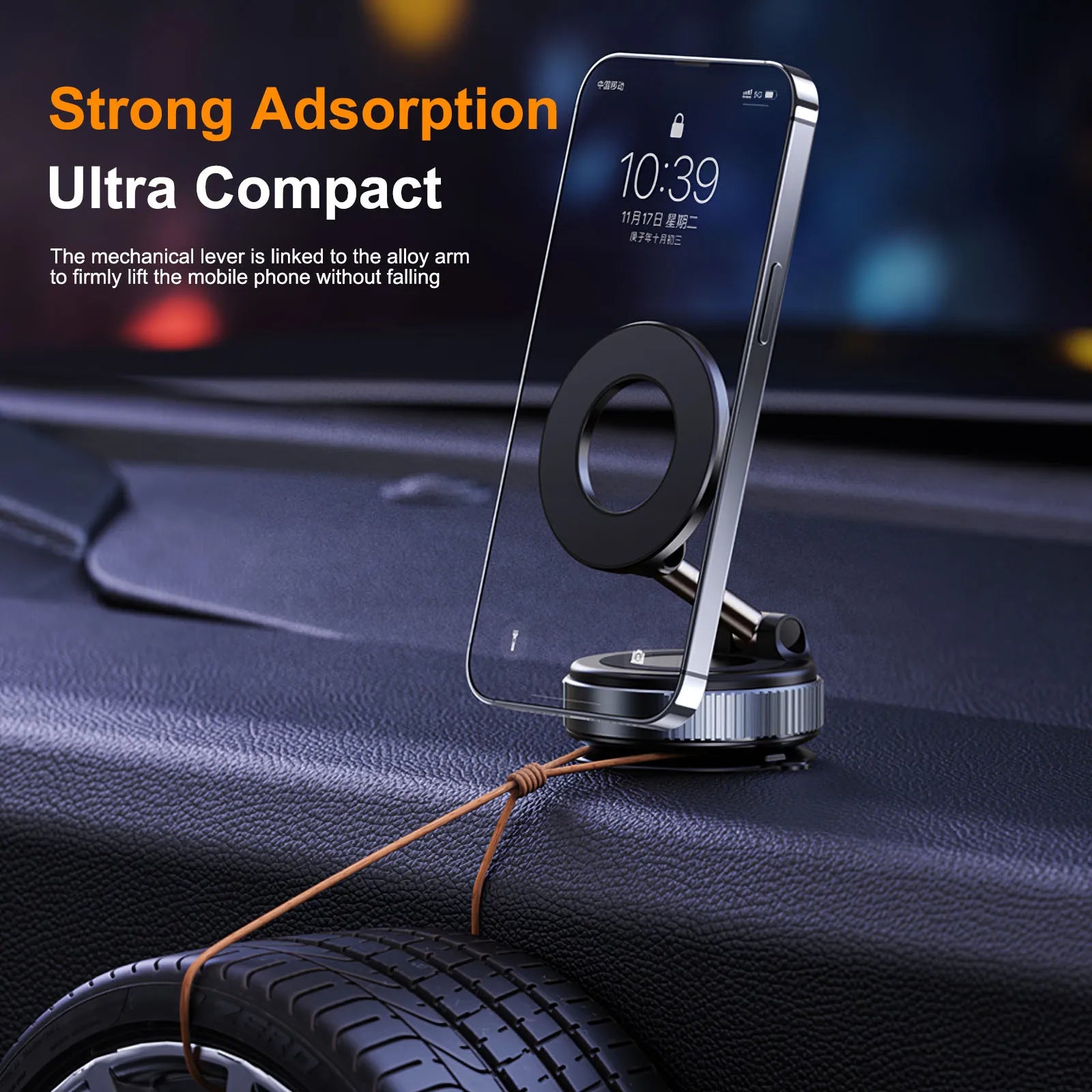K007 - Soporte magnético para teléfono de coche, diseño plegable, ajustable 360°, para coche, escritorio, baño y uso universal.