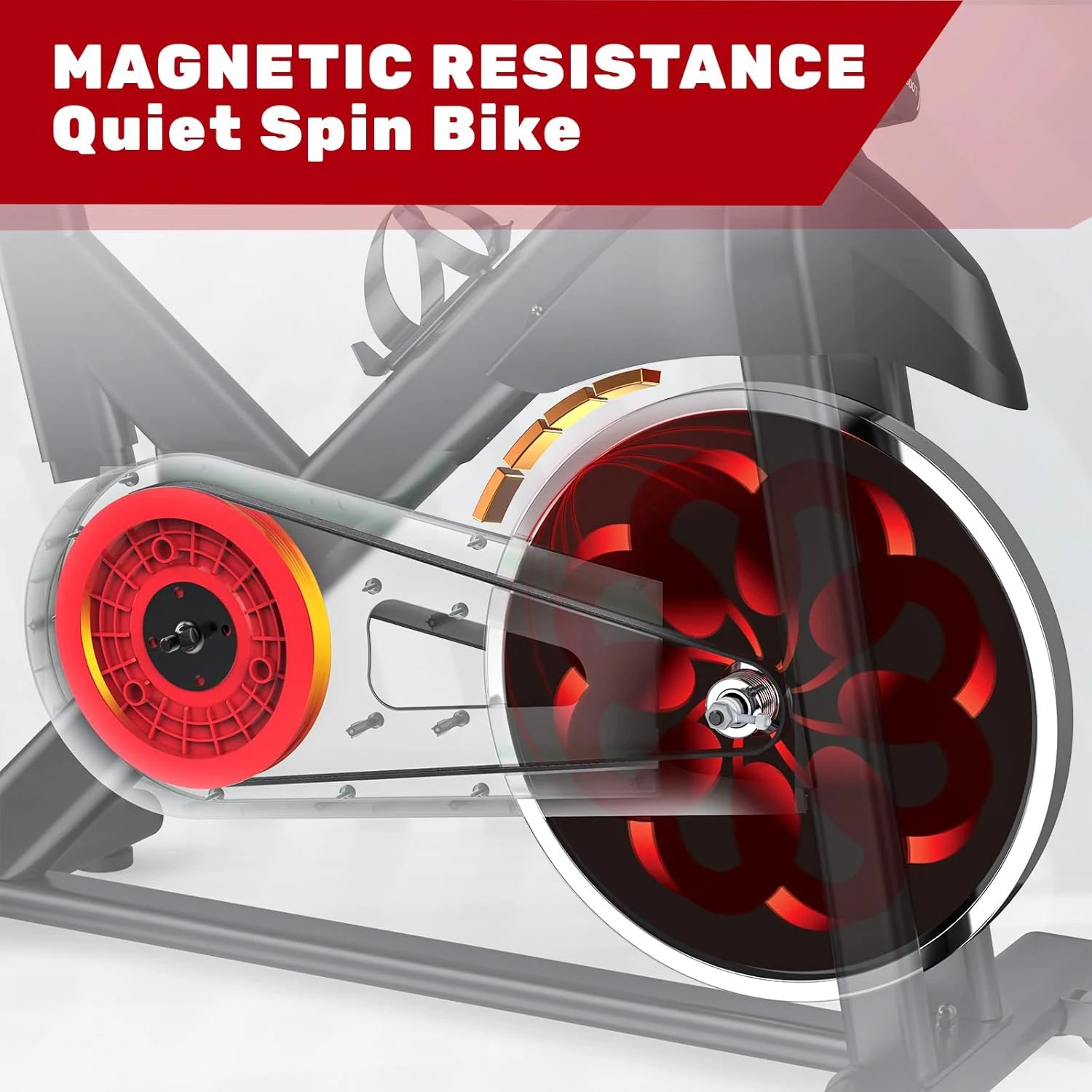 Bicicleta estática de spinning para interiores con volante de inercia de 6 kg, silenciosa, con resistencia magnética y sensor de pulso, capacidad de carga de 150 kg.
