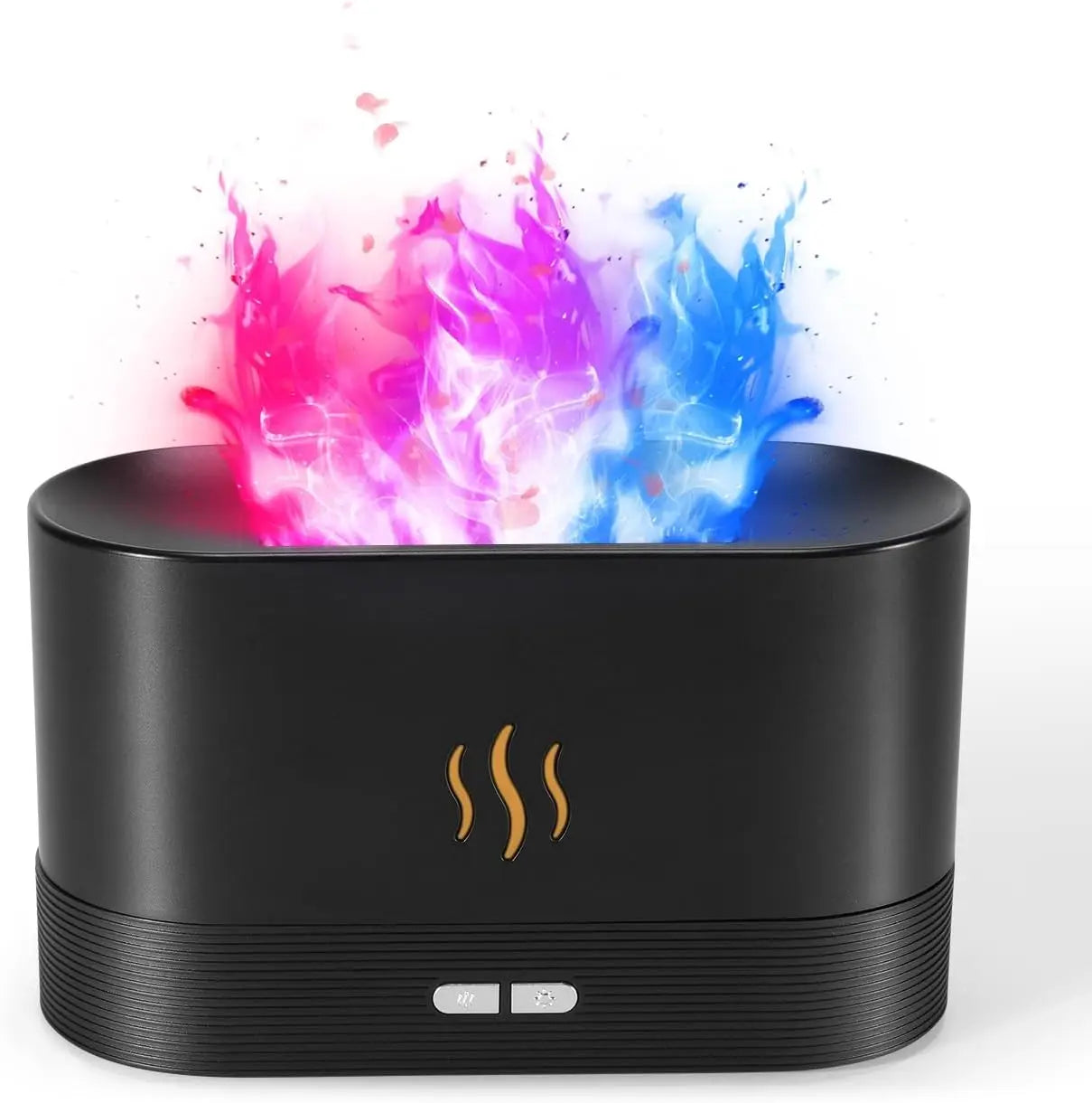 Difusor de aroma, humidificador de aire, atomizador ultrasónico de niebla fría, lámpara de llama de siete colores con simulación de aceite esencial LED, difusor para dormitorio