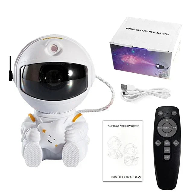 Proyector de galaxias y astronautas, proyector de estrellas, luz nocturna de galaxia, proyector Space Buddy con control remoto de nebulosa para dormitorio y hogar.