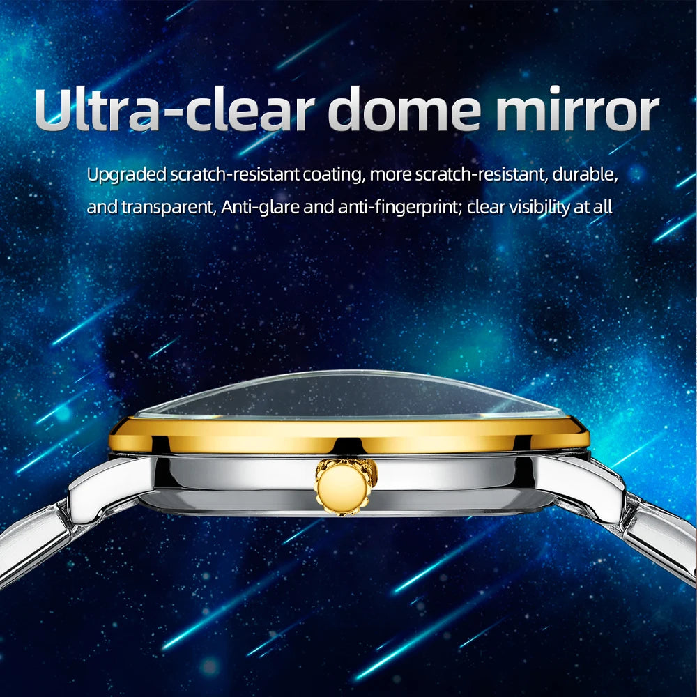 CHENXI - Relojes de lujo para hombre, de cuarzo, de acero inoxidable, con fecha automática y manecillas luminosas.