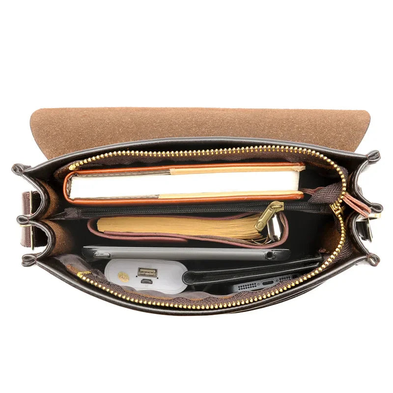 Bolso bandolera de piel de lujo de la marca Kangaroo, bolso bandolera para hombre, bolso de negocios pequeño.
