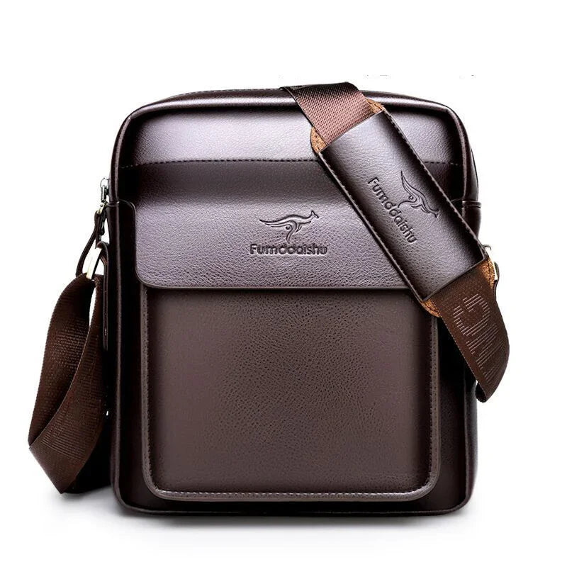 Bolso de negocios de marca de lujo de alta calidad para hombre, informal, vertical, de cuero, bandolera cruzada, a la moda