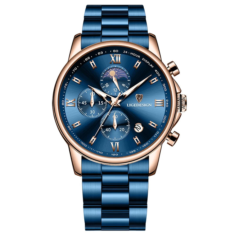 Reloj deportivo de lujo para hombre, cronógrafo de cuarzo militar, resistente al agua, de negocios, nuevo, 2025