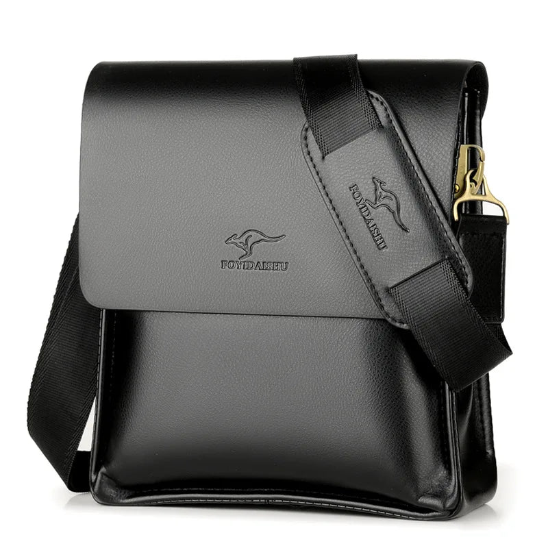 Bolso bandolera de piel de lujo de la marca Kangaroo, bolso bandolera para hombre, bolso de negocios pequeño.