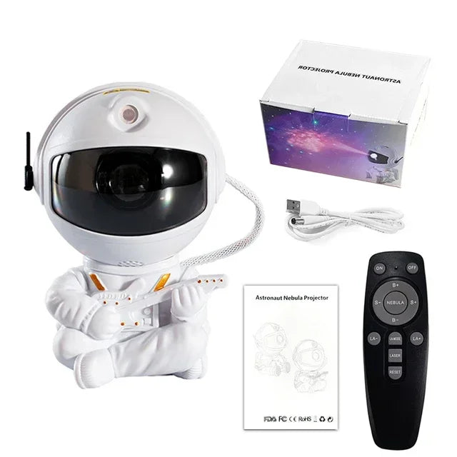Proyector de galaxias y astronautas, proyector de estrellas, luz nocturna de galaxia, proyector Space Buddy con control remoto de nebulosa para dormitorio y hogar.