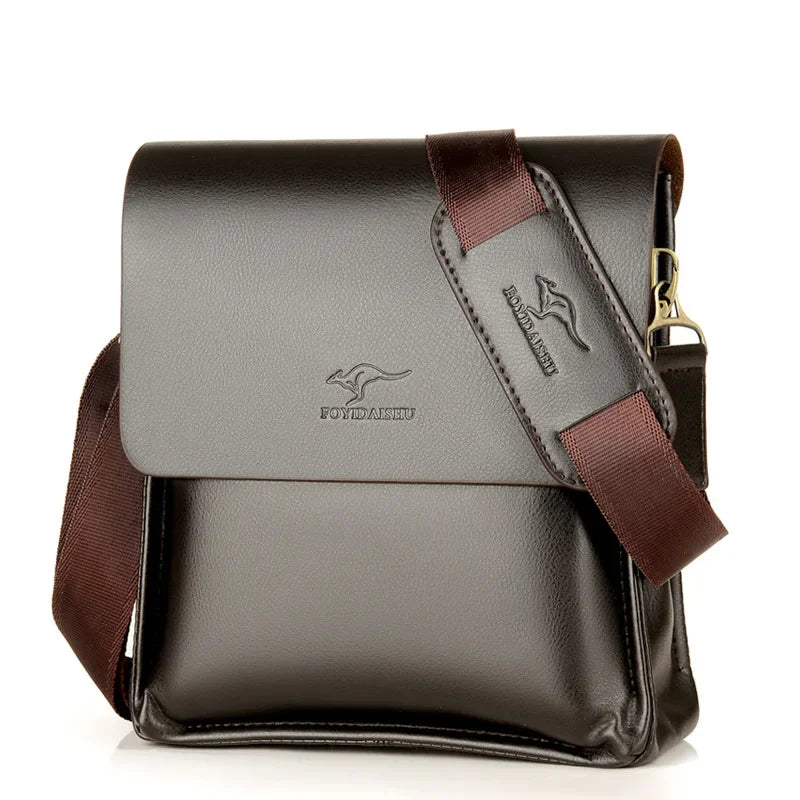 Bolso bandolera de piel de lujo de la marca Kangaroo, bolso bandolera para hombre, bolso de negocios pequeño.