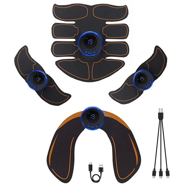 Estimulador muscular abdominal eléctrico EMS inalámbrico para glúteos y cadera, pérdida de peso, adelgazamiento corporal para brazos, espalda, piernas, cintura y fitness.