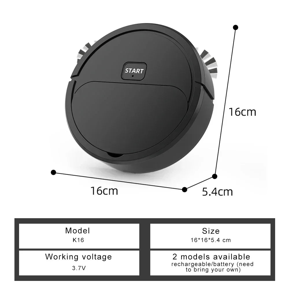 Aspiradora robótica portátil mini, automática, 2024, recargable por USB, para suelos húmedos y secos, tres en uno, para el hogar